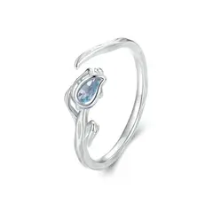 ALHAJAS - Anillo Ajustable Para Mujer Flor Tulipán Fabricado En Plata 925