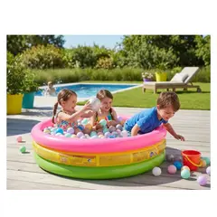 INTEX - PISCINA INFLABLE 147cm X 33cm +100 PELOTAS PASTEL + INFLADOR