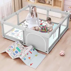 GENERICO - Corral de seguridad para bebés con tapete protección juegos