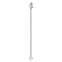 AGHA JEWELRY - Titanio Arete Piercing Pin a Presión Cadena Veneciana TRI con Cristal para lóbulo