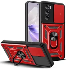 GENERICO - Funda Case Protector Cámara Slider Compatible Oppo Reno 12 5G Rojo