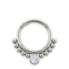 AGHA JEWELRY - Titanio Piercing Aro Cicker Bisagra Tiffany Cristales de Frente para Oreja Cartílago y Nariz