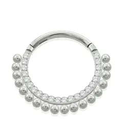 AGHA JEWELRY - Titanio Piercing Clicker Aro Bisagra Astral y Cristales Frente Oreja Cartílago y Nariz