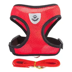 GENERICO - Arnés Pechera Chaleco Para Perro Y Gato Raza Pequeña Rojo M