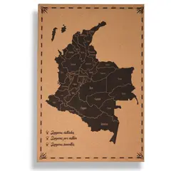GENERICO - Mapa De Colombia En Corcho Natural