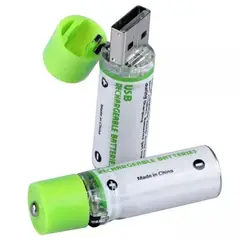GENERICO - X2 Baterias Pilas AA Recargables USB 1450MAH