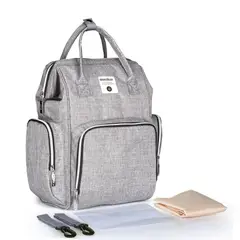 INSULAR - Pañalera Bolso Morral Cambiador Bebe Gris