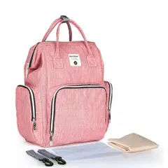 INSULAR - Pañalera Bolso Morral Cambiador Bebe Rosado