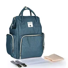 INSULAR - Pañalera Bolso Morral Cambiador Bebe Azul Petroleo