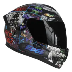 EDGE HELMETS - Casco DC Integral Zoom Pro Joker Certificado DOT - Multicolor - XL Brillante