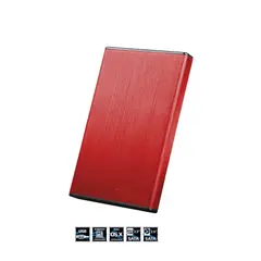 SEISA - Caja Externa Para Hdd Ssd Sata 2.5 Pulgadas Usb 2.0 Aluminio Rojo