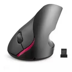 WEIBO - Mouse Vertical Inalámbrico Ergonómico Recargable Negro 6 Bot
