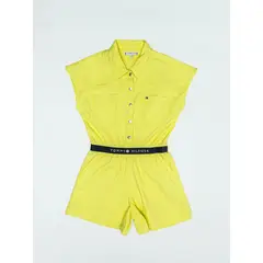 TOMMY HILFIGER - Overol Amarillo Niña Con Bolsillos Y Cinturón