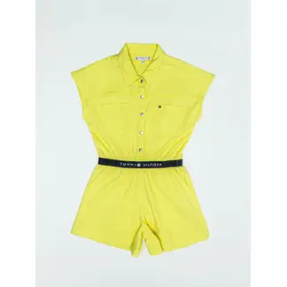 TOMMY HILFIGER - Overol Amarillo Niña Con Bolsillos Y Cinturón