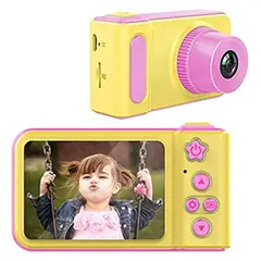 SEISA - Cámara Digital Para Niños Fotos Vídeos Con Marco Incorporado - Rosa.