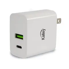 KALLEY - Adaptador de Pared Dual USBUSB-C 20W Carga Rápida K-CP Blanco