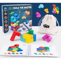 JUGANDO Y EDUCANDO - Juego Didáctico Cubo Puzzle Space Master Madera Para Niños