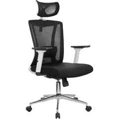 GENERICO - Silla De Oficina Marco Blanco Basculante Y Brazos 3d