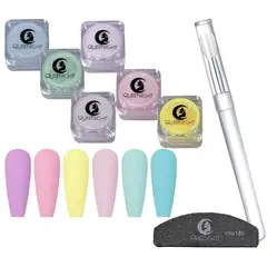 GENERICO - Pigmentos Uñas Color Pastel X 6 Unidades + Obsequio