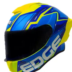 EDGE HELMETS - Casco Edge Integral Shanghai Quartz AmarilloAzul Brillante L