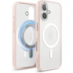 ELAGO - Estuche Compatible iPhone 16 Magsafe Transparente / Rosado