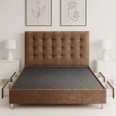 ESTILO Y CONFORT - Basecama con 4 cajones y Cabecero Deco 160 Café