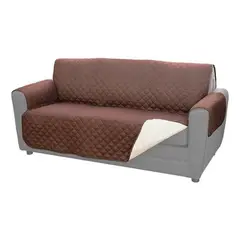 GENERICO - Protector Forro Sofa Mueble 3puestos Cafe Beige Pelo Mascota