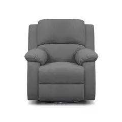 ELITE LIVING - SILLA RECLINABLE TOKIO 1P GIRATORIA MECEDORA MICROFIBRA GRIS PLOMO