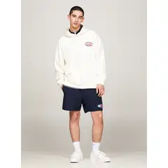 TOMMY HILFIGER - Buzo blanco Archive amplia con capota y logo Tommy Jeans