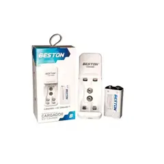 BESTON - Cargador C-818 2 Ptos + Pila Cuadrada 9v Recargable