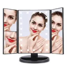 GENERICO - Espejo Led Iluminado Plegable Con Aumento