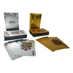 GENERICO - Baraja Cartas En Oro Doradas Poker Blackjack X2mazos