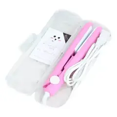 GENERICO - Plancha Pequeña Viajera Para Cabello Placas Cerámica Estuche