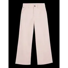 TOMMY HILFIGER - Pantalón Para Niña Rosado Chino Essential Con Pierna Ancha