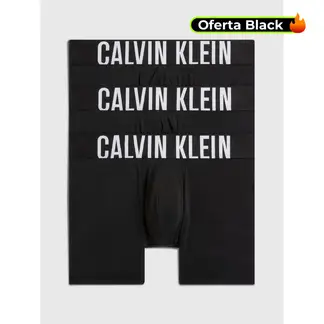 CALVIN KLEIN - Pack negro de 3 bóxers largos - Intense Power