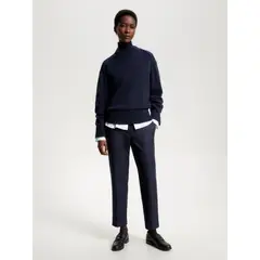 TOMMY HILFIGER - Pantalón azul chino de pierna recta y corte slim