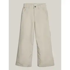 TOMMY HILFIGER - Pantalón Niña Beige Chino Essential Con Pierna Ancha