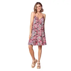 LEONISA - Vestido corto de tiritas con bolero en ruedo