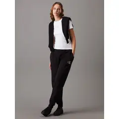 CALVIN KLEIN - Pantalón negro de chándal holgado de felpa con monograma