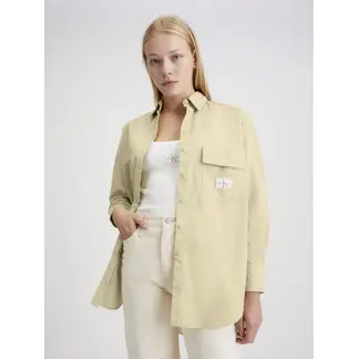 CALVIN KLEIN - Camisa beige utility oversized de algodón