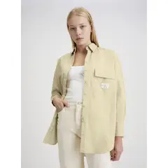 CALVIN KLEIN - Camisa beige utility oversized de algodón