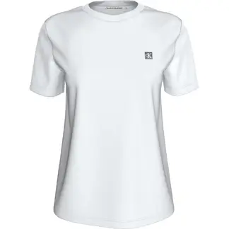 CALVIN KLEIN - Camiseta blanca de algodón con insignia