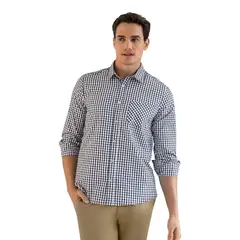 LEO - Camisa manga larga con botones y bolsillo en frente