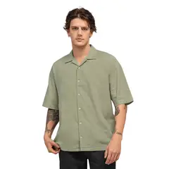 LEO - Camisa manga corta con botones en frente de silueta oversized