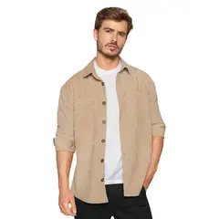 LEO - Camisa manga larga tipo corduroy