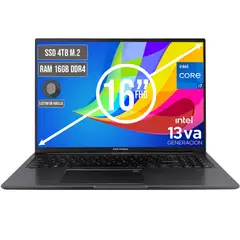 ASUS - PORTATIL VIVOBOOK INTEL CORE I7-13620H SSD 4TB RAM 16GB LED 16 FULL HD