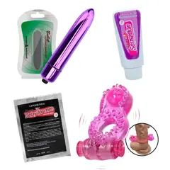 GENERICO - Kit x2 Vibrador Bala + Anillo + Multiorgasmos + Retardante