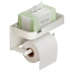 GENERICO - Soporte De Pared Para Papel Higiénico Con Repisa Blanco Hueso