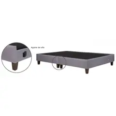 MUEBLES FIOTTI - Base cama Gris Tapizada Fiotti