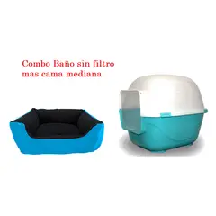 HALLY PET - Baño arenero grande sin filtro mas cama mediana impermeable
